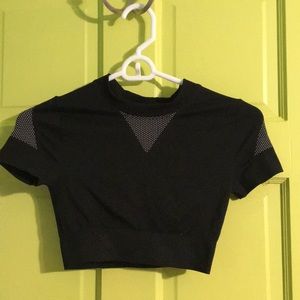 Ivy park black crop top activewear size xxs/xs